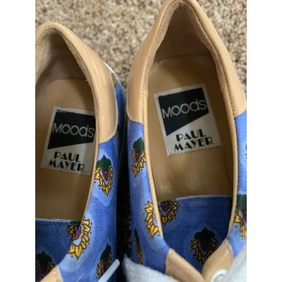 Moods Paul Mayer Made in Spain Boho Beige Paisley Shoe Lace Up Womens Size 7.5 B - Picture 6 of 9